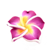 Fimo perle. Blomst. Plumeria. 30 mm. Lilla.